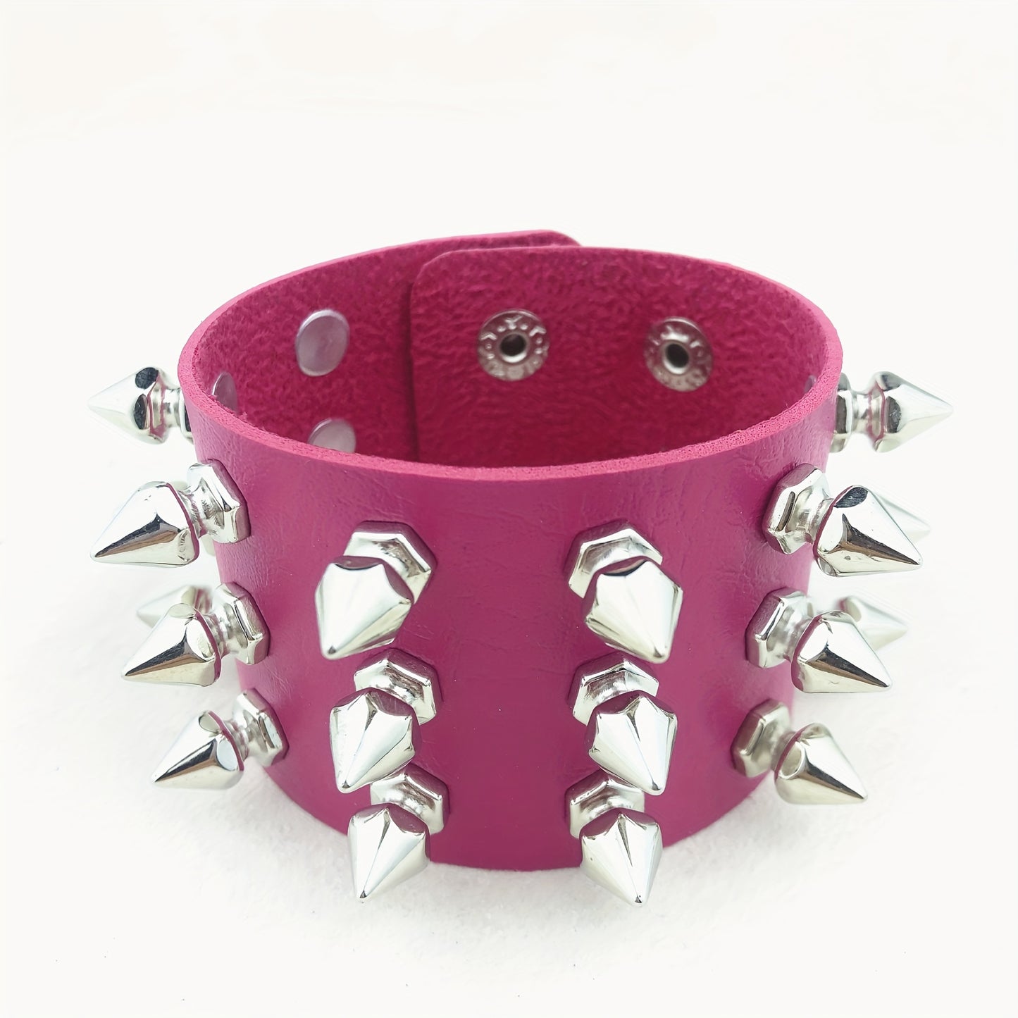 1pc Rivet Punk Style PU Leather Bangle, Bracelet For Men Women