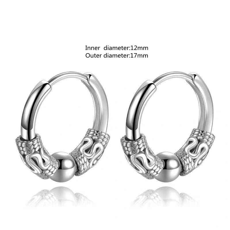 Gothic Full Skull Hoop Earrings Ghost Head Hypoallergenic Earrings Men's Cool Punk Rock Trend Jewelry