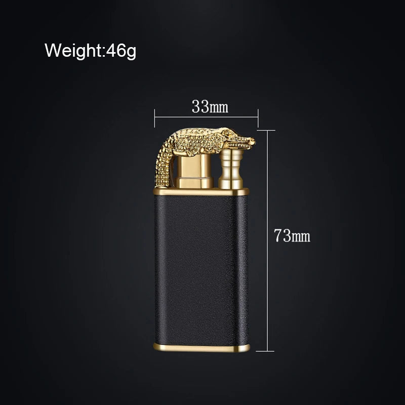 New Windproof Double Flame Cigar Torch Lighter Dragon Tiger Crocodile Dolphin Glow Lighter Luminous