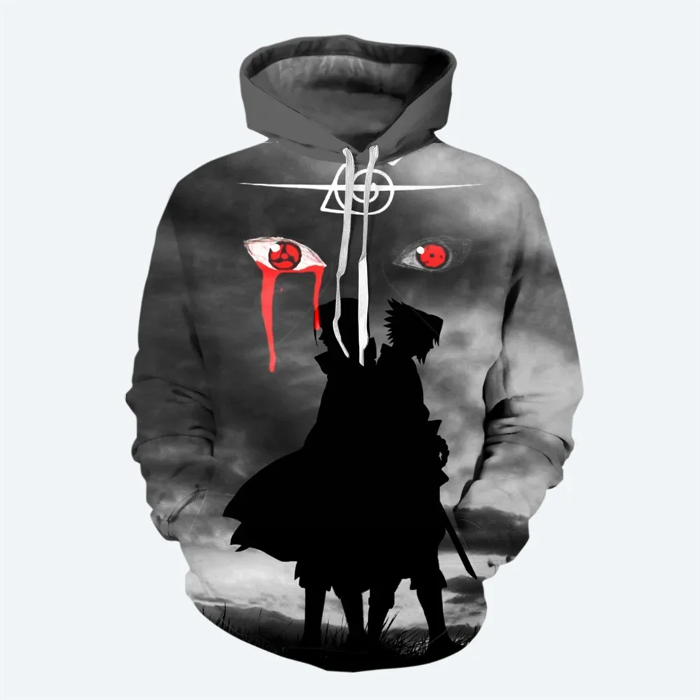 Japanese Anime Naruto 3D Printed Men's Hoodie Fashion Street Hip-hop Style Clothing Daily Casual Oversized Men's Pullover