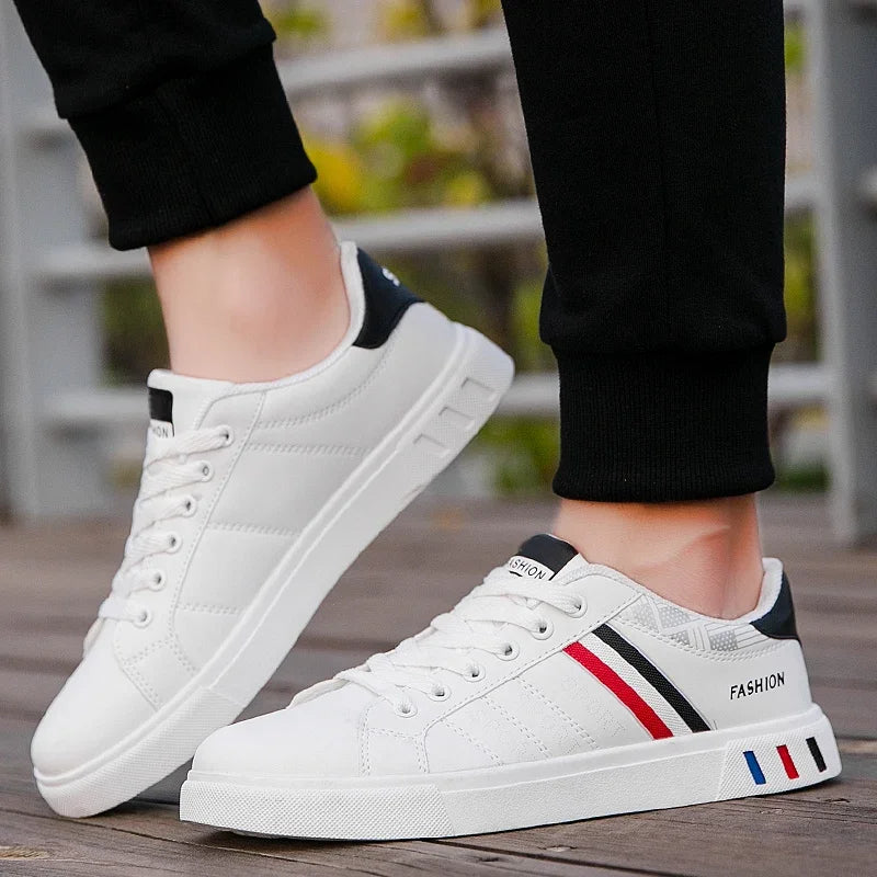 2024 Mens Casual Sneakers New Fashion Lace-up White Shoes Student Comfort Sports Plus Size Vulcanized Shoes Zapatillas De Hombre