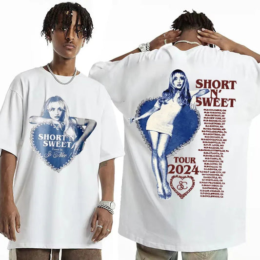 Sabrina Carpenter Short N' Sweet Tour 2024 Graphic T Shirt Men's Women's Clothing Fashion Aesthetics Harajuku Streetwear T-shirt