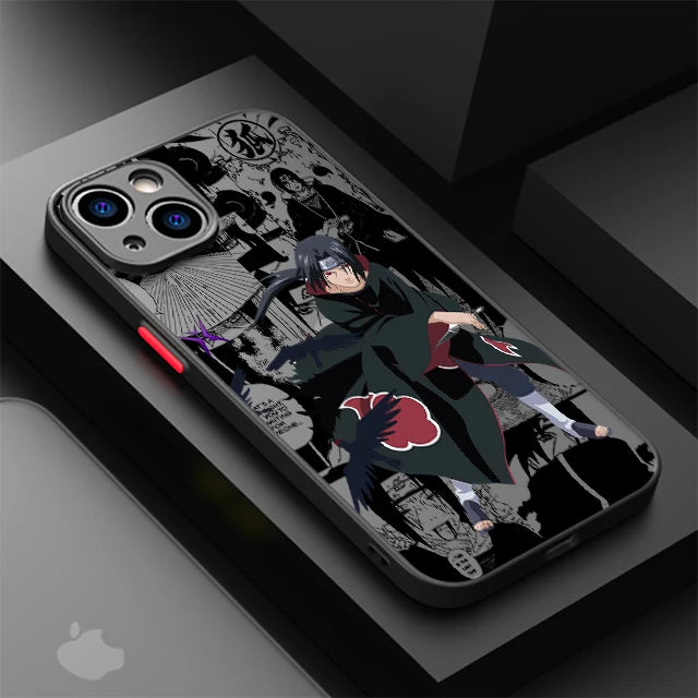 Narutos-ITACHIs Case For Apple iPhone 15 11 14 13 12 Pro 7 XR X XS Max 8 Plus 6 6S SE 2022 15Pro Black Matte Phone Funda