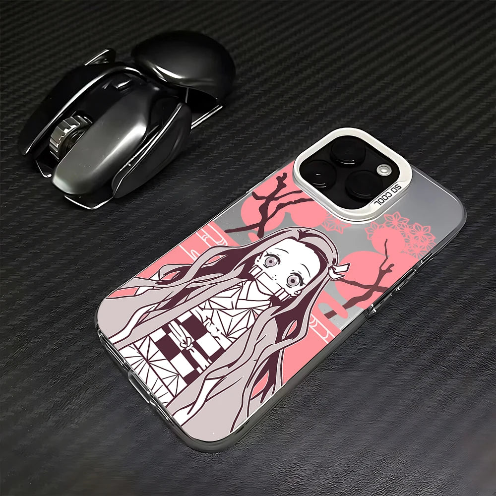 Anime Demons Slayers Phone Case For iPhone 16 15 14 13 12 11 Pro Max X XR XSMAX 8 7 Plus Candy Matte Shockproof Back Cover