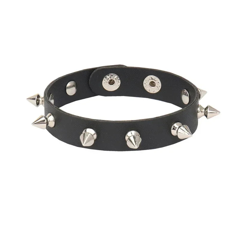 Punk Hip Hop Rock PU Leather Bracelet Unisex Trendy Chain Skull Pentagram Rivet Bracelet Party Jewelry Accessories