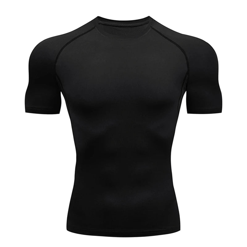 Compression T Shirt Men Summer Sportswear Running T-shirt Elastic Quick Dry Sport Tops Tee Athletic Gym Workout Shirts Men 2024