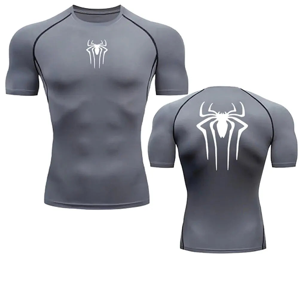 Men's Compression Spider Gym Clothes Tops