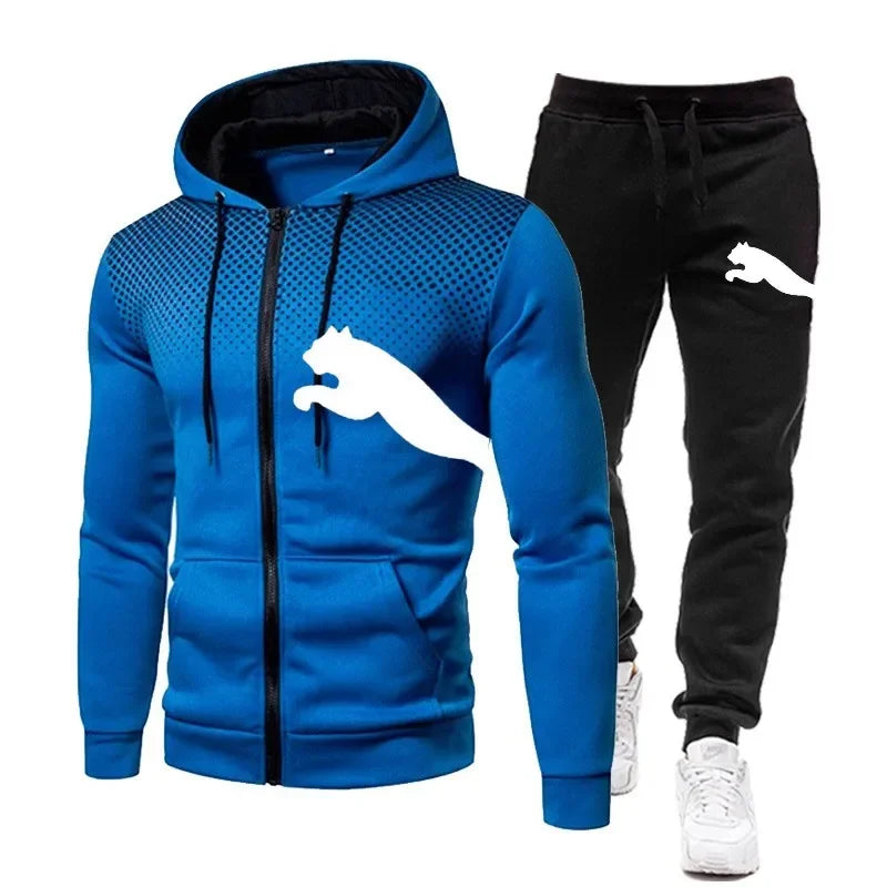 Men's clothing Fashion Autumn/Winter designer clothing hooded jacket + pants suit Jogging street sportswear two-piece set