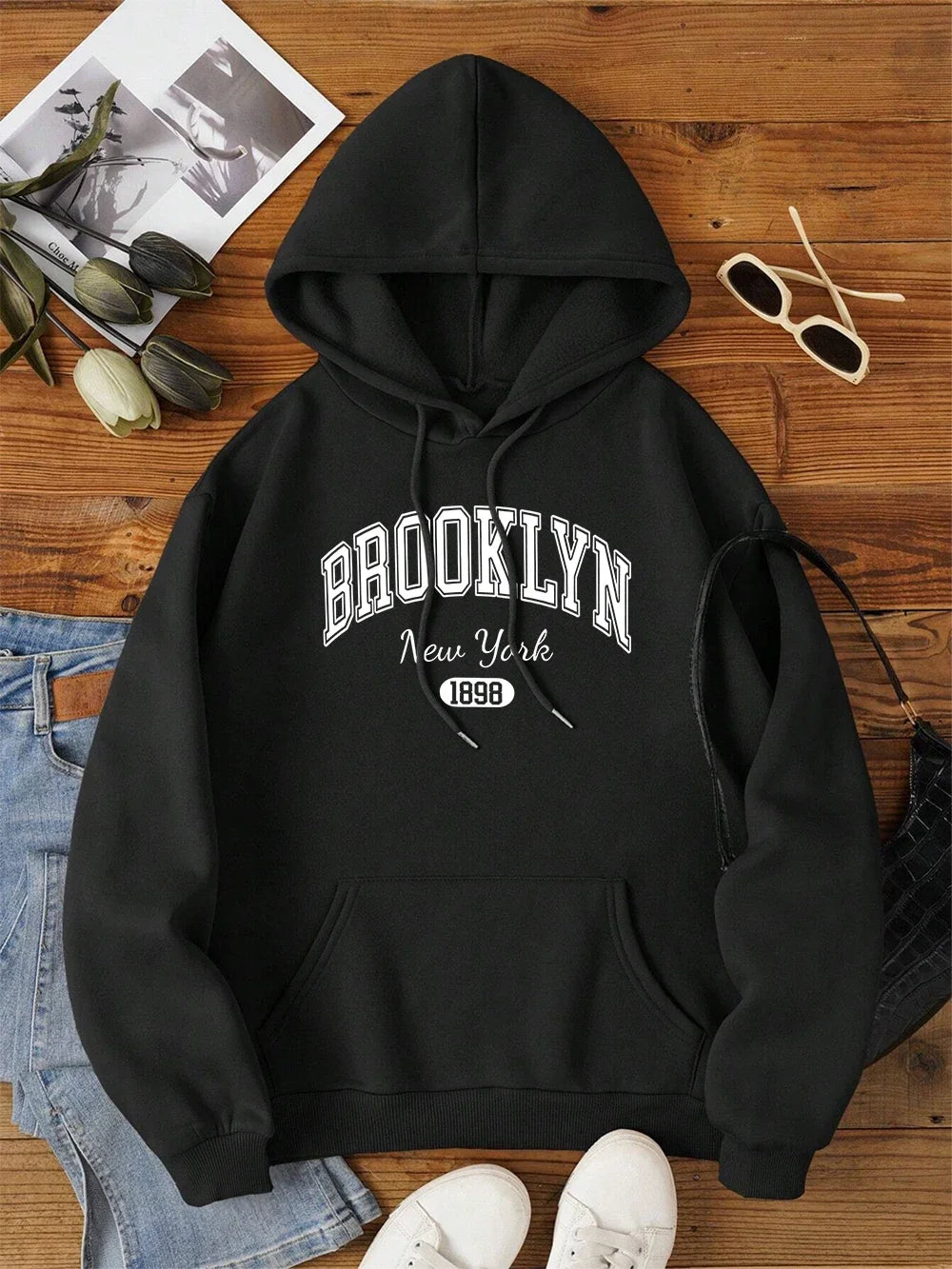 Brooklyn New York 1898 City Letter Men Women Sweatshirt Crewneck Hoodies Autumn Hip Hop Clothing Casual Couple Hoody