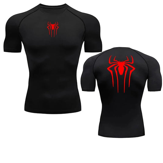 Men's Compression Spider Gym Clothes Tops