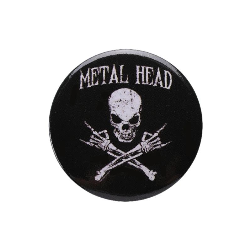 Rock n Roll Tinplate Pin Punk Is Not Dead Forever Mental Head Band Brooch 44mm Button Badge Punk Music Jewelry Gift for Fans