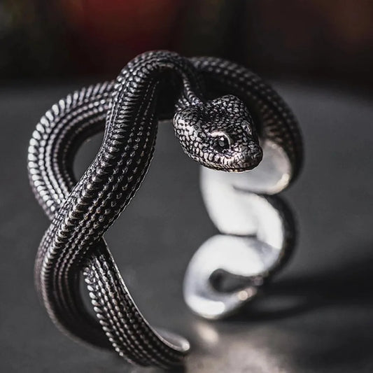 Europe and The United States Fashion Snake-shaped Women's Ring Hip-hop Punk Personality Winding Snake Cross Ring Party Jewelry