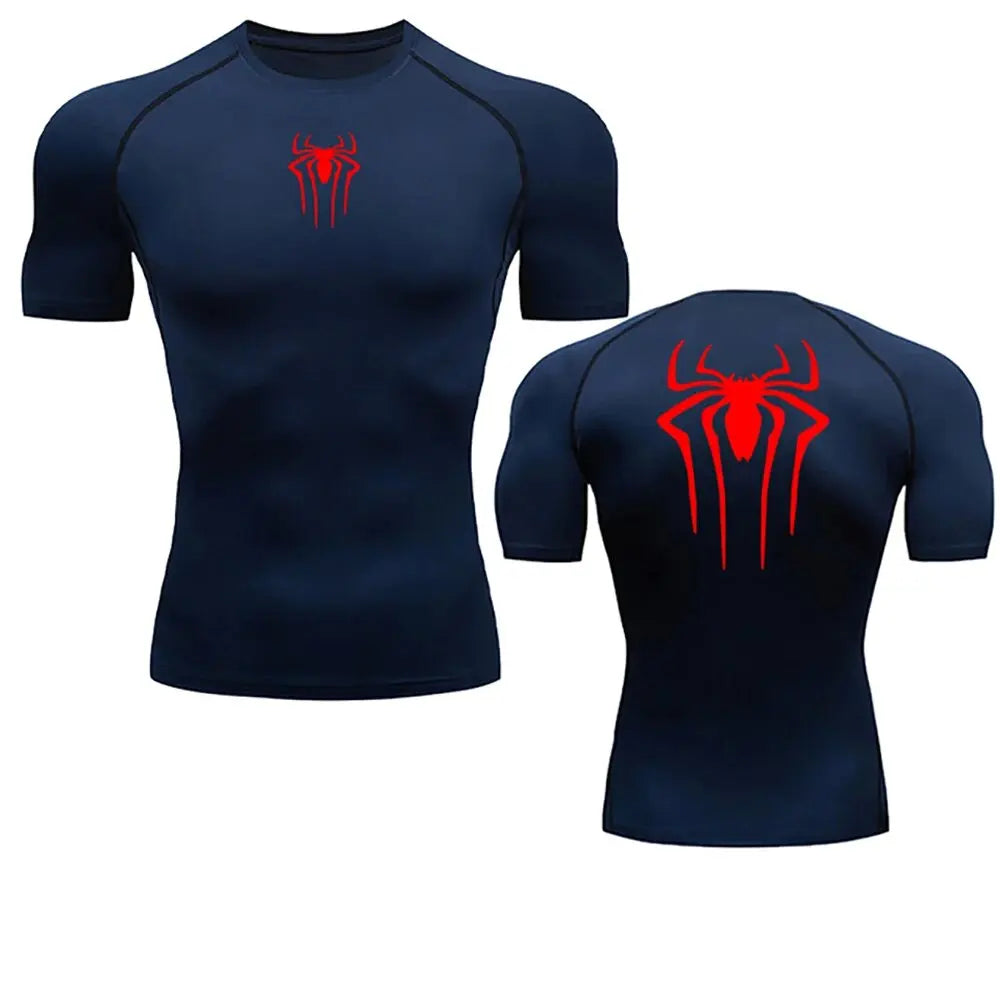 Men's Compression Spider Gym Clothes Tops