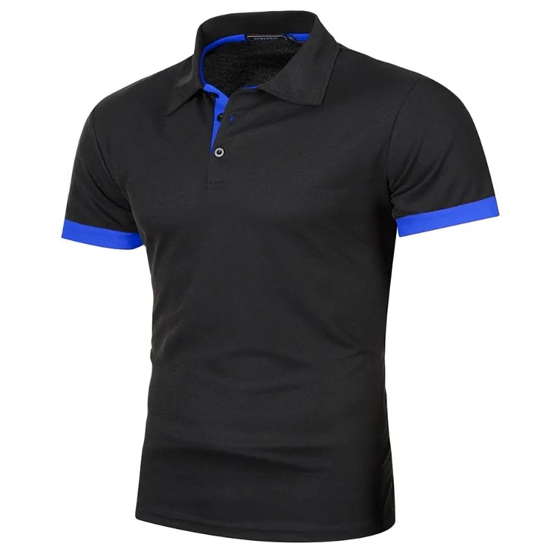 New Mens Short Sleeve Polo Shirt Solid Color Streetwear Lightweight Lapel Tshirts for Men Summer Jogging Sport Tops