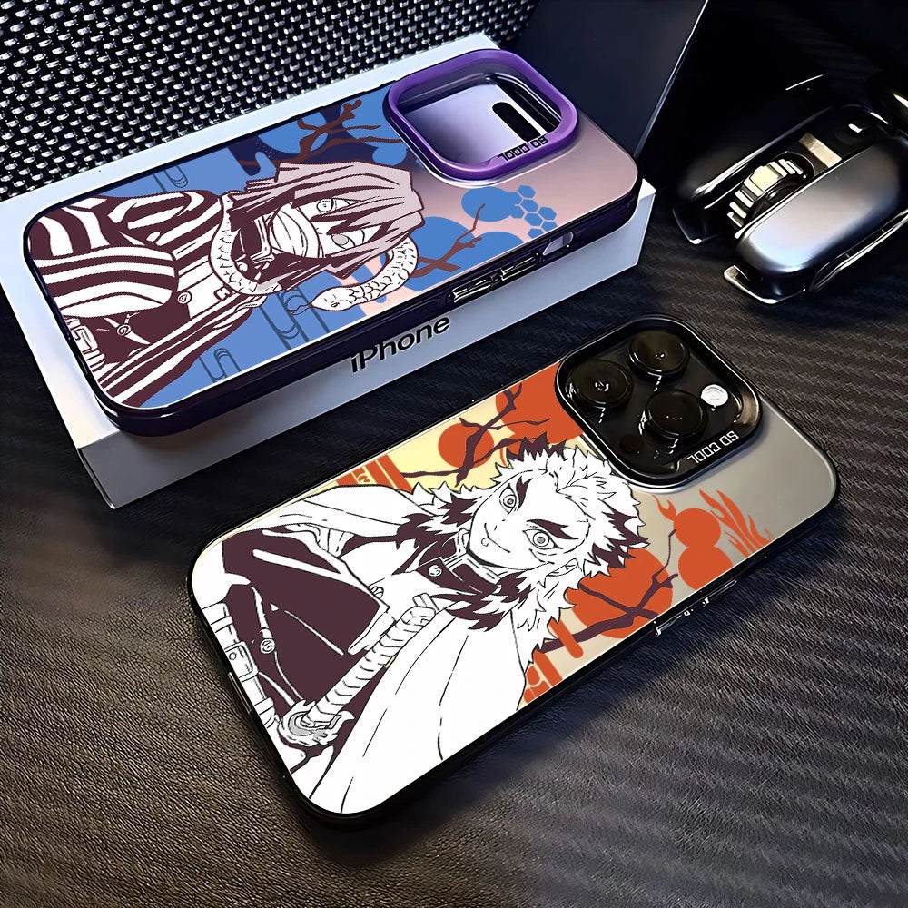 Anime Demons Slayers Phone Case For iPhone 16 15 14 13 12 11 Pro Max X XR XSMAX 8 7 Plus Candy Matte Shockproof Back Cover