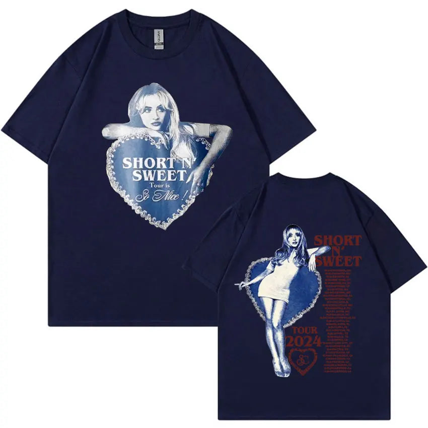 Sabrina Carpenter Short N' Sweet Tour 2024 Graphic T Shirt Men's Women's Clothing Fashion Aesthetics Harajuku Streetwear T-shirt