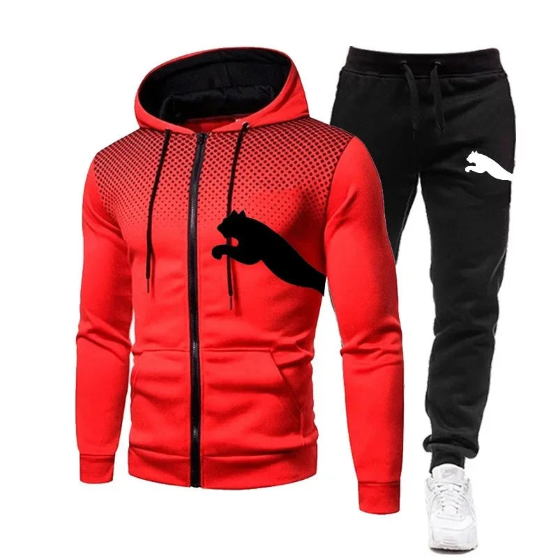 Men's clothing Fashion Autumn/Winter designer clothing hooded jacket + pants suit Jogging street sportswear two-piece set