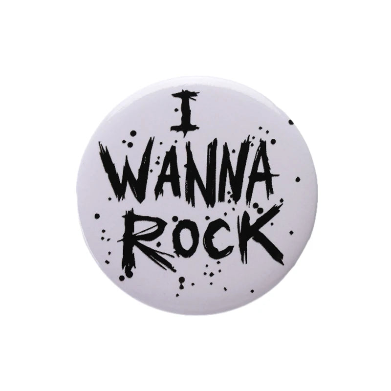 Rock n Roll Tinplate Pin Punk Is Not Dead Forever Mental Head Band Brooch 44mm Button Badge Punk Music Jewelry Gift for Fans