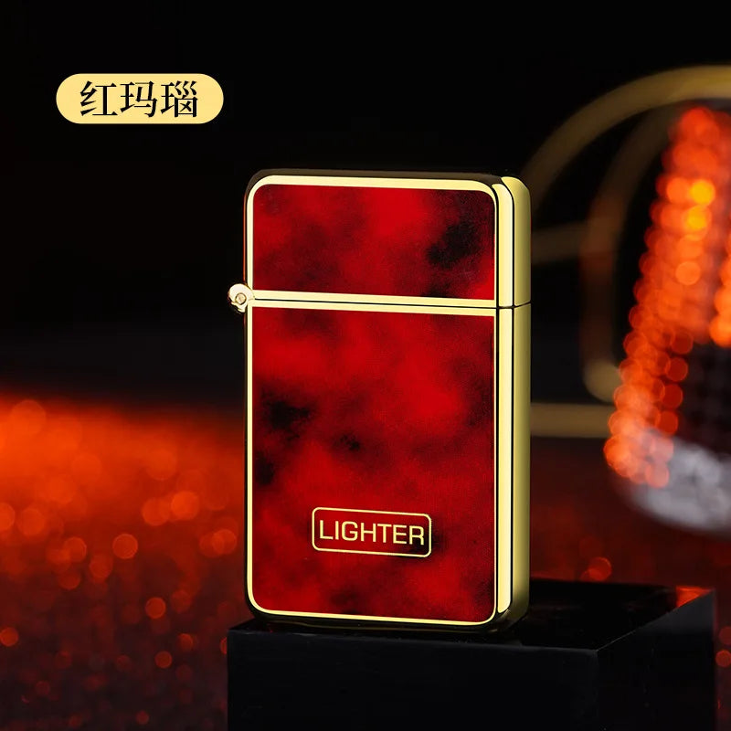 2024Red Jet Flame Lighter Luminous Inflatable Butane Gas Windproof Lighters Strong Powerful Cigar Torch Lighters for Smoker Gift