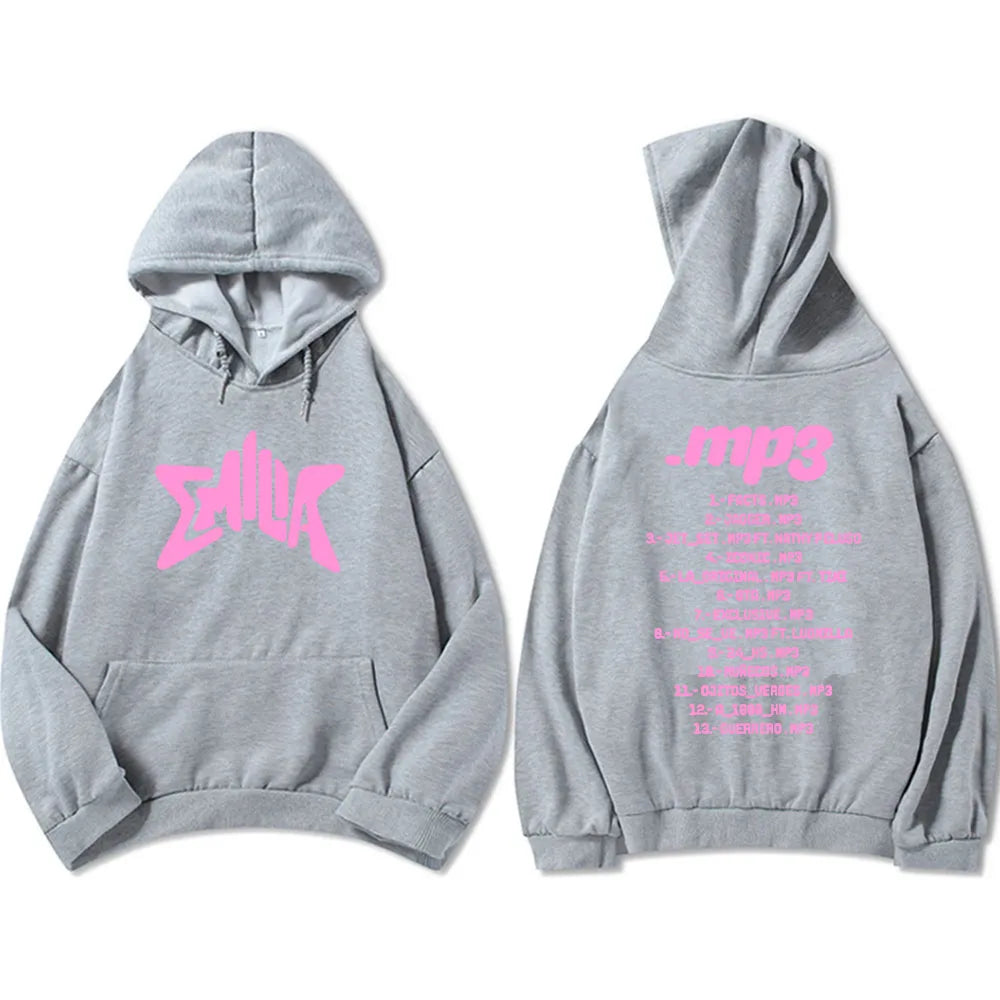 Streetwear Album MP3 Emilia Mernes Hoodies Hip Hop Men Hooded Sweatshirts Sudaderas Hombre Comfortable Long Sleeve Clothes Mens