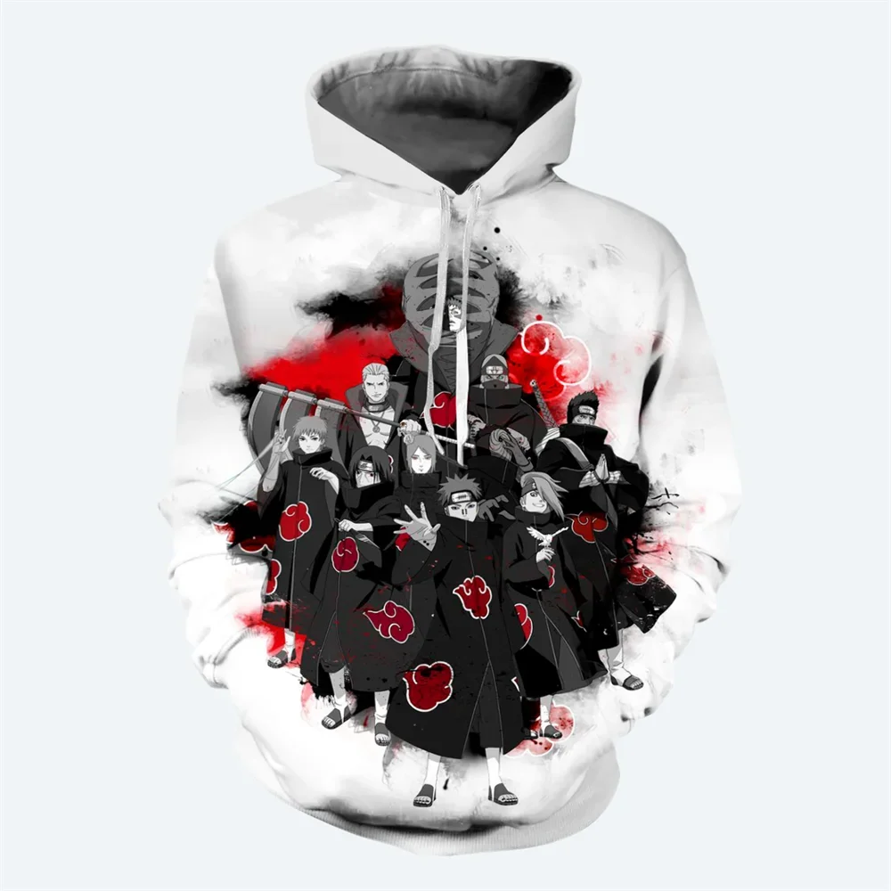 Japanese Anime Naruto 3D Printed Men's Hoodie Fashion Street Hip-hop Style Clothing Daily Casual Oversized Men's Pullover