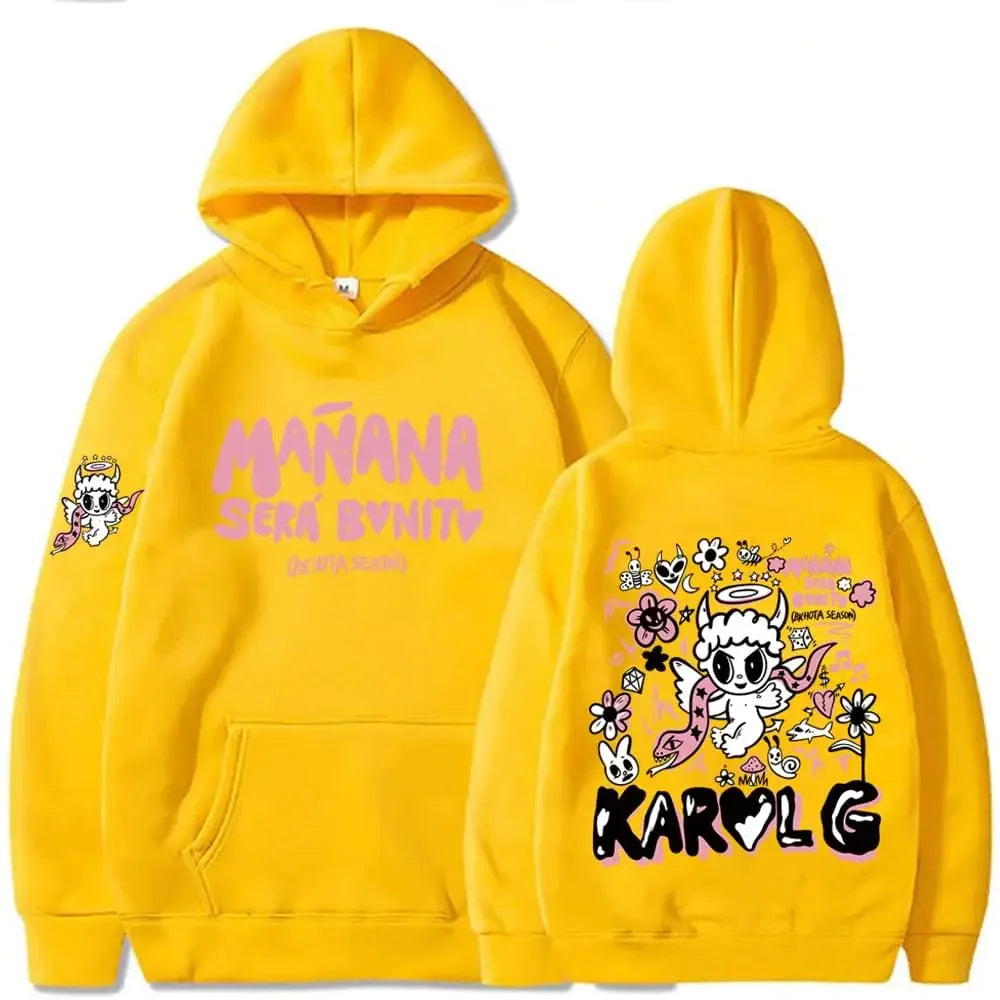 Karol G Bichota Hoodies Men Women Hip Hop Streetwear Pullover Karol G Manana Sera Bonito Long Sleeve Sweatshirts Y2K Clothes Top