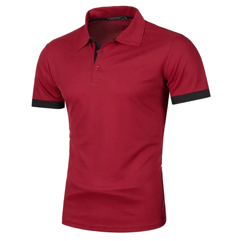 New Mens Short Sleeve Polo Shirt Solid Color Streetwear Lightweight Lapel Tshirts for Men Summer Jogging Sport Tops