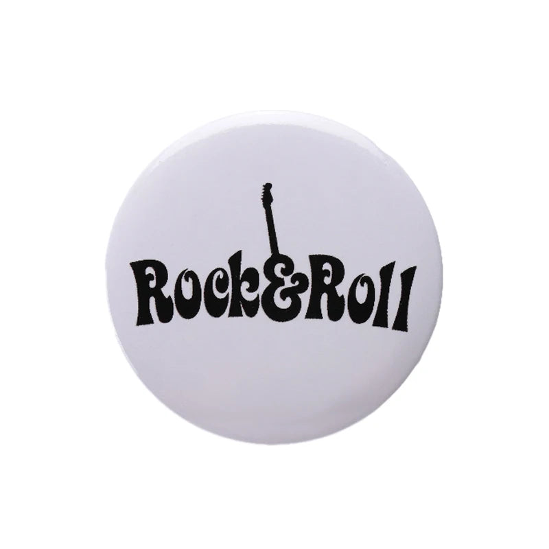 Rock n Roll Tinplate Pin Punk Is Not Dead Forever Mental Head Band Brooch 44mm Button Badge Punk Music Jewelry Gift for Fans