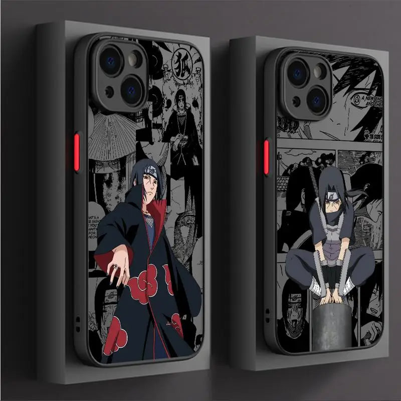 Narutos-ITACHIs Case For Apple iPhone 15 11 14 13 12 Pro 7 XR X XS Max 8 Plus 6 6S SE 2022 15Pro Black Matte Phone Funda