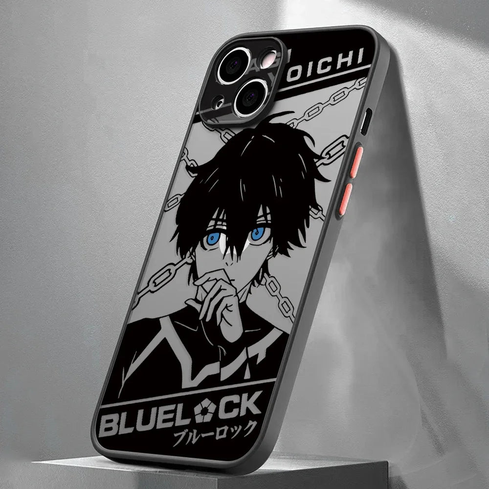 Anime Blue Lock Phone Case for iPhone 16 15 14 Plus 13 12 Mini 11 Pro Max X Xs XR 7 8 Matte Transparent Hard Cover