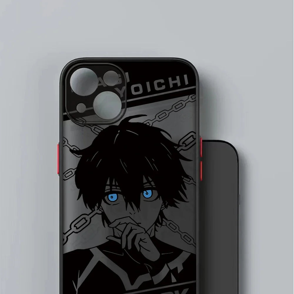 Anime Blue Lock Phone Case for iPhone 16 15 14 Plus 13 12 Mini 11 Pro Max X Xs XR 7 8 Matte Transparent Hard Cover