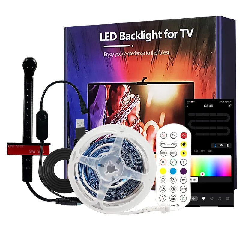 RGBIC LED Light Strip Camera TV Screen Synchronization APP Music Synchronization Game Bedroom TV Background Ambient Light