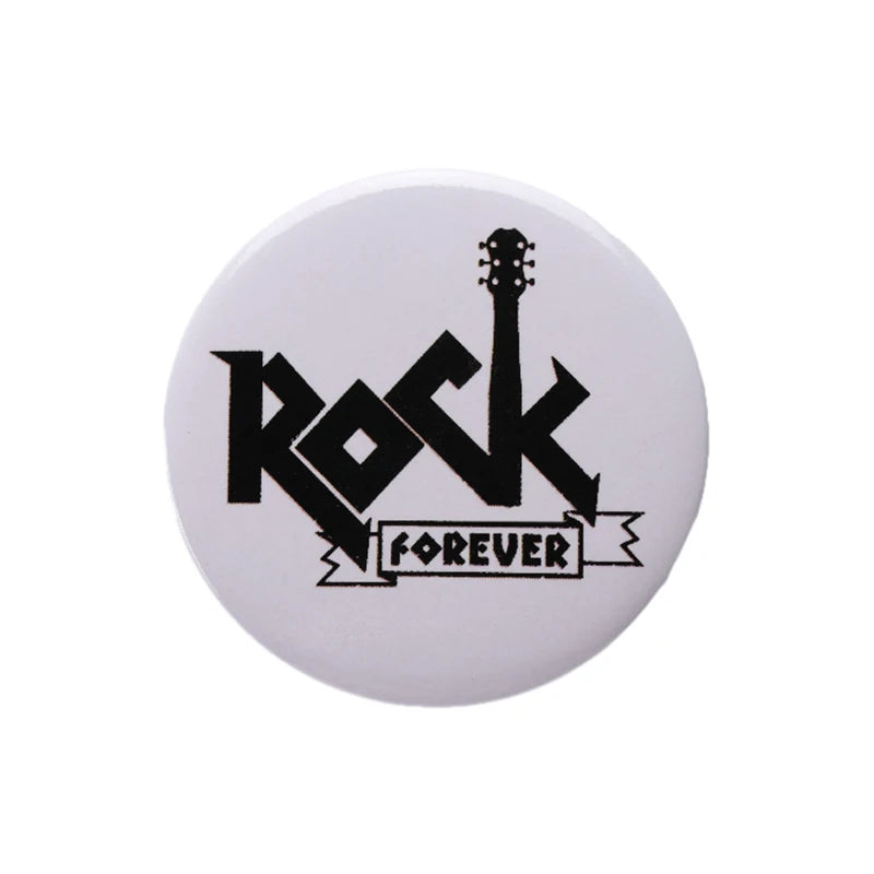 Rock n Roll Tinplate Pin Punk Is Not Dead Forever Mental Head Band Brooch 44mm Button Badge Punk Music Jewelry Gift for Fans