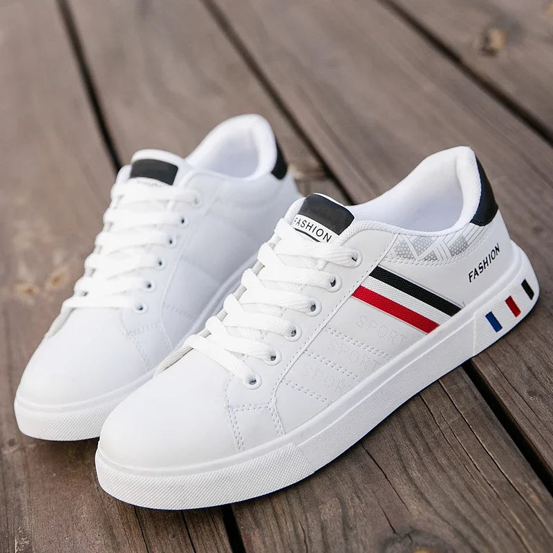 2024 Mens Casual Sneakers New Fashion Lace-up White Shoes Student Comfort Sports Plus Size Vulcanized Shoes Zapatillas De Hombre