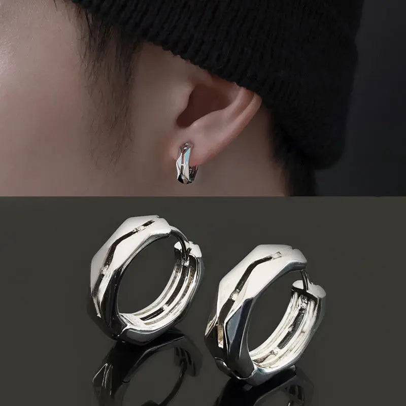 Gothic Full Skull Hoop Earrings Ghost Head Hypoallergenic Earrings Men's Cool Punk Rock Trend Jewelry