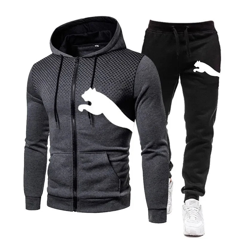 Men's clothing Fashion Autumn/Winter designer clothing hooded jacket + pants suit Jogging street sportswear two-piece set