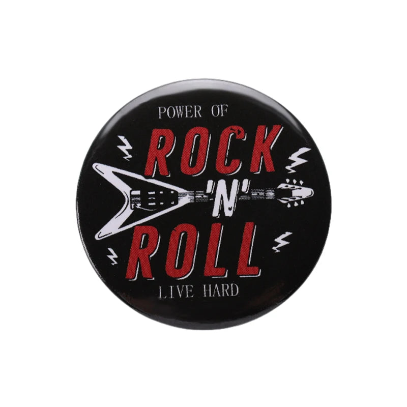 Rock n Roll Tinplate Pin Punk Is Not Dead Forever Mental Head Band Brooch 44mm Button Badge Punk Music Jewelry Gift for Fans