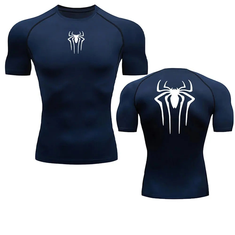 Men's Compression Spider Gym Clothes Tops