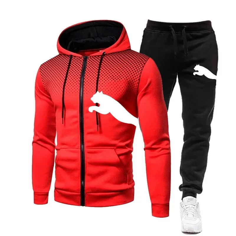 Men's clothing Fashion Autumn/Winter designer clothing hooded jacket + pants suit Jogging street sportswear two-piece set