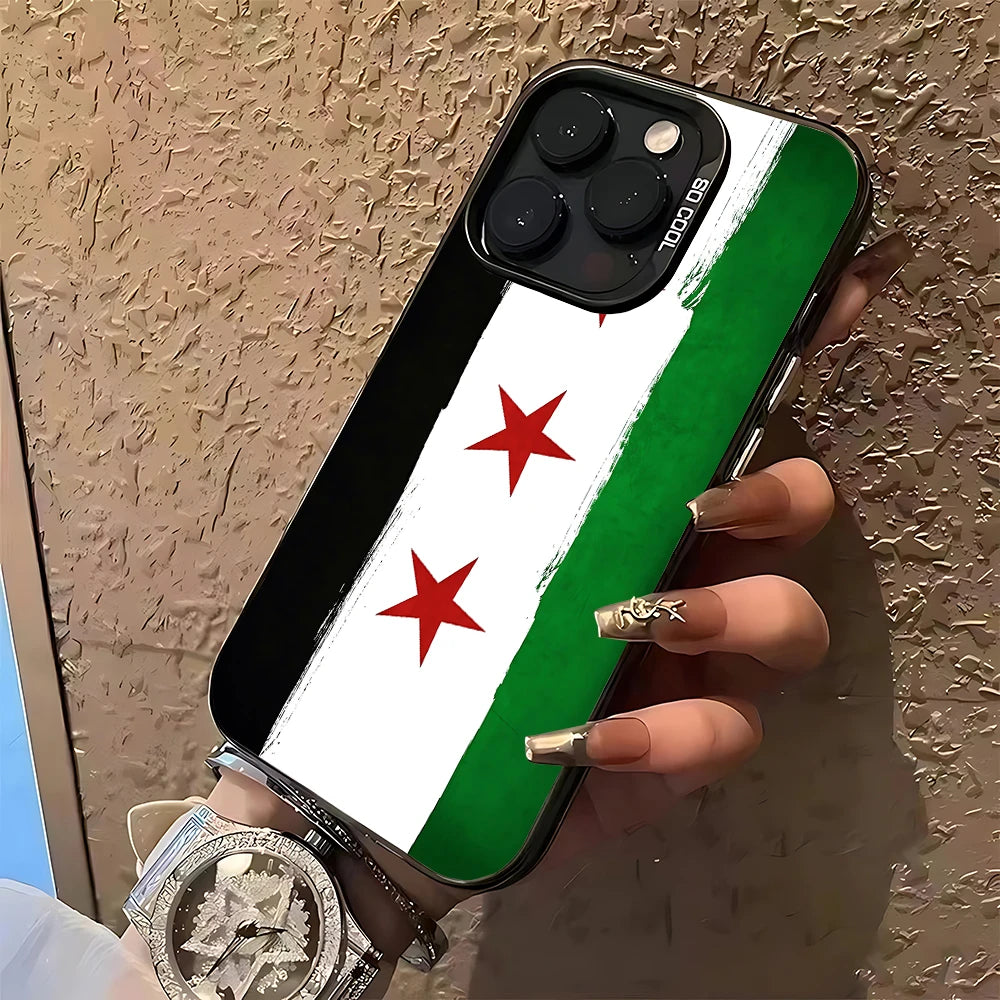 S-Syrian Revolution Flag Phone Case For iPhone 16 15 14 13 12 11 mini Pro Max X XR XSMAX 8 7 Plus Anti Fall Matte Back Cover