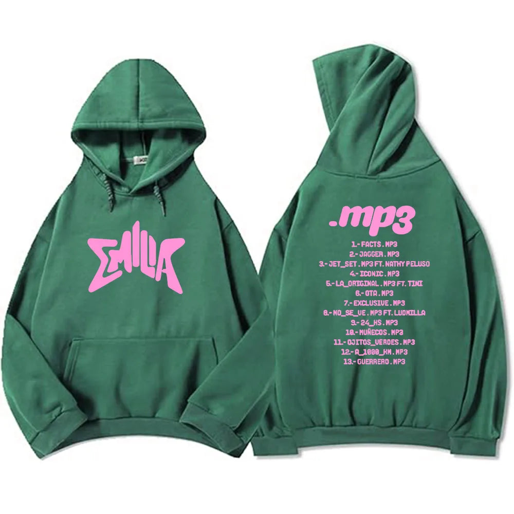 Streetwear Album MP3 Emilia Mernes Hoodies Hip Hop Men Hooded Sweatshirts Sudaderas Hombre Comfortable Long Sleeve Clothes Mens