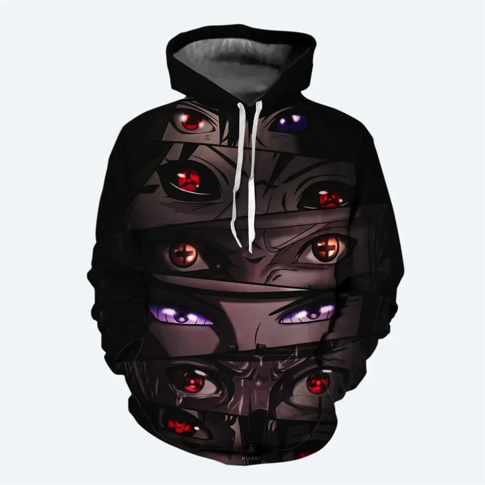 Japanese Anime Naruto 3D Printed Men's Hoodie Fashion Street Hip-hop Style Clothing Daily Casual Oversized Men's Pullover