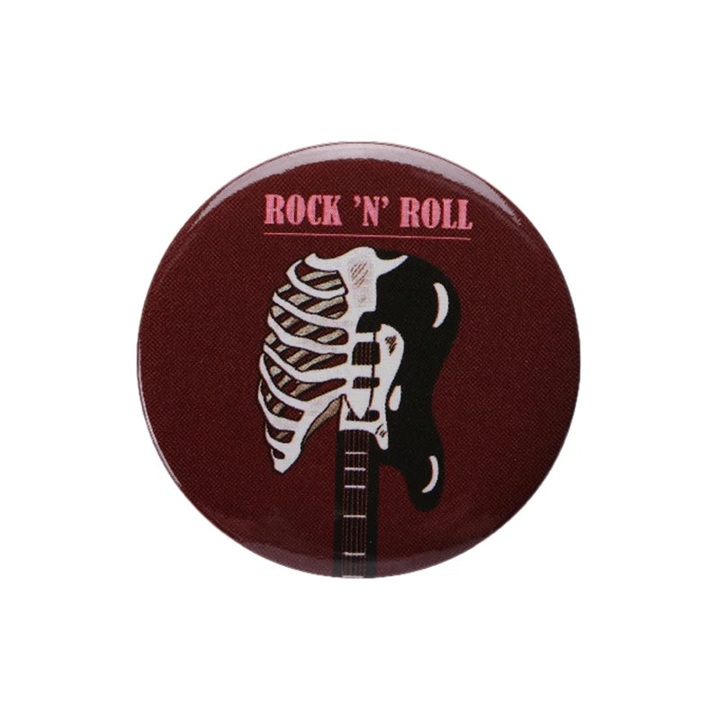 Rock n Roll Tinplate Pin Punk Is Not Dead Forever Mental Head Band Brooch 44mm Button Badge Punk Music Jewelry Gift for Fans