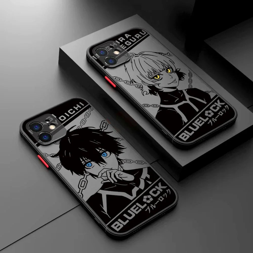 Anime Blue Lock Phone Case for iPhone 16 15 14 Plus 13 12 Mini 11 Pro Max X Xs XR 7 8 Matte Transparent Hard Cover