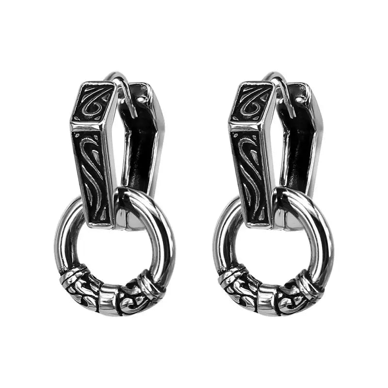 Gothic Full Skull Hoop Earrings Ghost Head Hypoallergenic Earrings Men's Cool Punk Rock Trend Jewelry