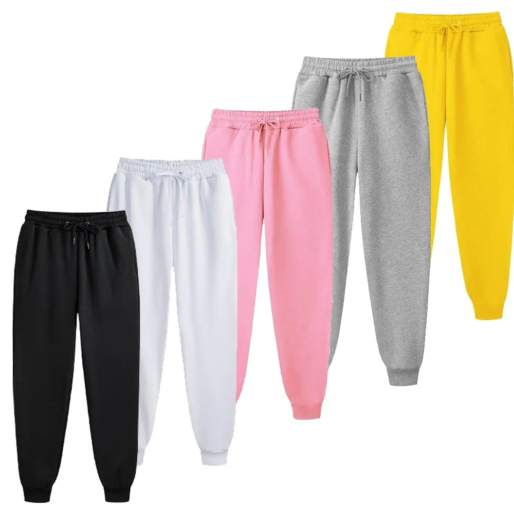 Men's Casual Sweatpants Fleece Sports Pants Unisex Fashion Solid Loose Trousers Streetwear Autumn Winter Jogging Fitness Pants