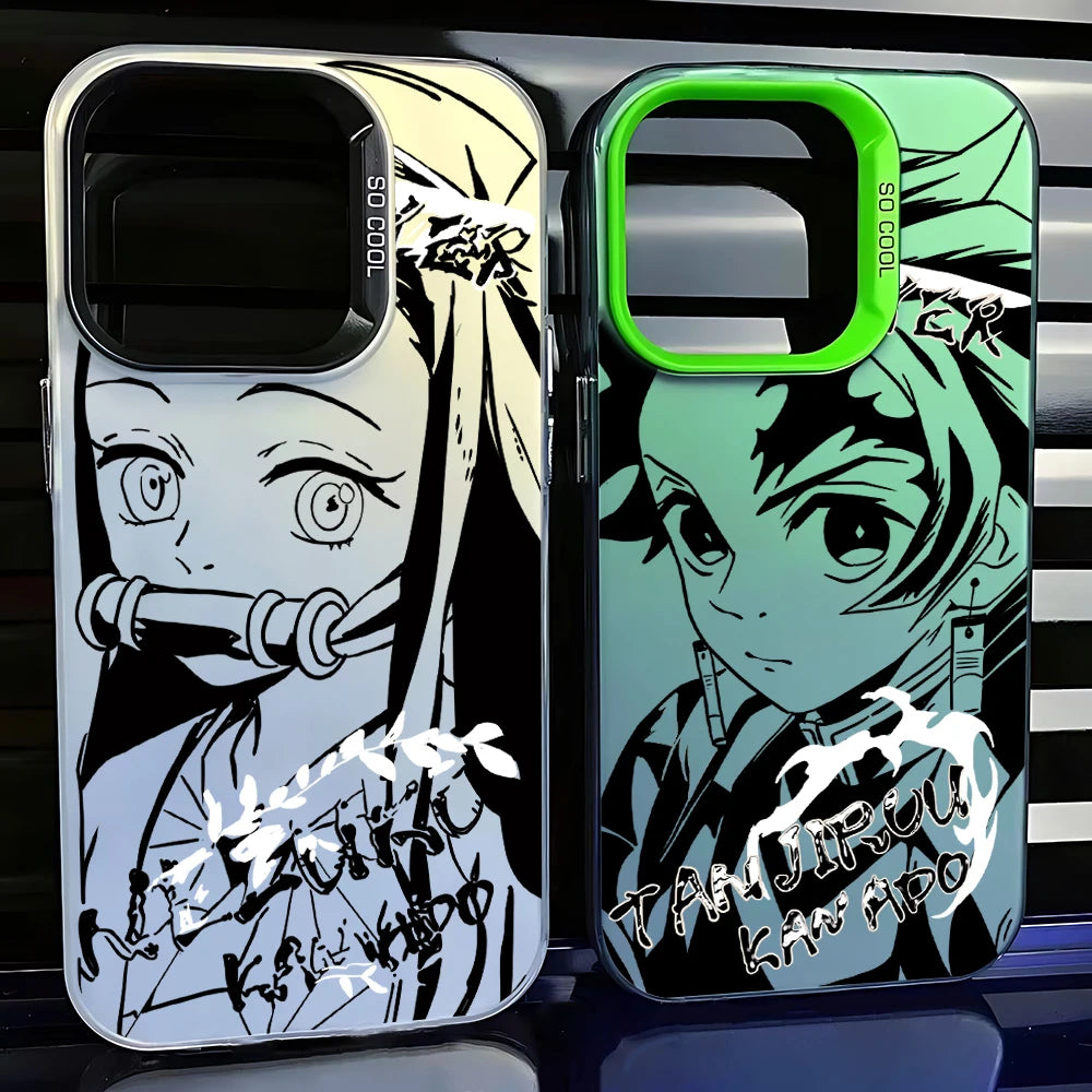 Anime Demons Slayers Phone Case For iPhone 16 15 14 13 12 11 Pro Max X XR XSMAX 8 7 Plus Candy Matte Shockproof Back Cover