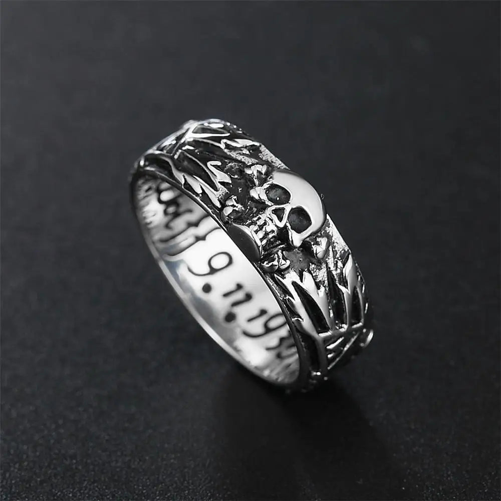 Vintage Gothic Skull Men's Ring – Unique Alloy Punk Statement Jewelry for Fashion-Forward Hip Hop Style